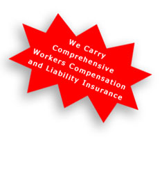 We carry comprehensive workers compensation and liability insurance.